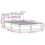 vidaXL Cadre de lit sans matelas blanc 140x190 cm bois de pin massif