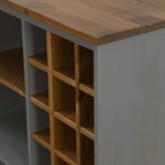 vidaXL Armoire à vin HALDEN casiers à vin porte coulissante gris pin