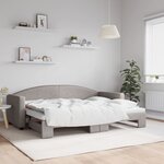 vidaXL Lit de jour avec lit gigogne taupe 80x200 cm tissu