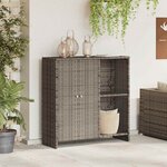 vidaXL Armoire de rangement avec étagère Gris 100 x 36 x 102 cm Rotin