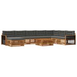 vidaXL Ensemble de canapés d'extérieur 9 Pièces Naturel et Anthracite