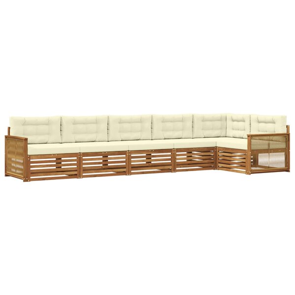 vidaXL Ensemble de canapés d'extérieur 6 pc Naturel et Crème