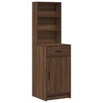 Ensemble de coiffeuse 2 pièces vidaXL avec LED en bois d'ingénierie chêne noir