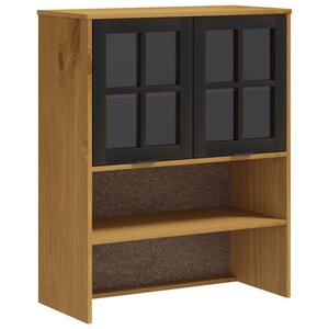 vidaXL Dessus pour buffet haut avec porte vitrée FLAM bois massif pin