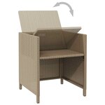 vidaXL Chaises de jardin avec coussins lot de 4 Résine tressée Beige
