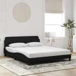 vidaXL Cadre de lit Dover noir 160x200 cm velours