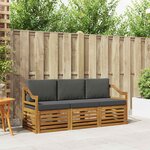 vidaXL Ensembles de canapés avec coussin 3 Pièces Naturel et Anthracite