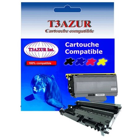 Kit Tambour+Toner compatibles pour RICOH AFICIO SP1200, SP1200S, TN2120, DR2100- T3AZUR
