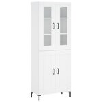 vidaXL Buffet haut Blanc 69 5x34x180 cm Bois d'ingénierie