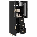 vidaXL Haut Armoire Chêne noir 69 5 x 34 x 180 cm Bois d'ingénierie