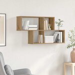 vidaXL Étagère Murale avec étagère chêne artisanal 100 x 20 x 53 cm