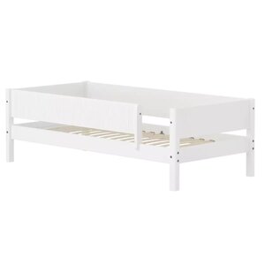 Flexa WHITE Banquette-lit 90 x 200 cm avec dossier et barriere avant pleine Blanc