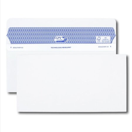 Boîte de 500 enveloppes blanches dl+ 112x225 90 g/m² secure® gpv
