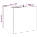 vidaXL Jardinière blanc 32x30x29 cm acier laminé à froid