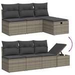 vidaXL Salon de jardin avec coussins 7 Pièces gris résine tressée