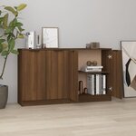vidaXL Buffets 2 Pièces chêne marron 60x30x70 cm Bois d'ingénierie
