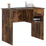 vidaXL Bureau avec tiroir Chêne fumé 90 x 49 x 75 cm Bois d'ingénierie