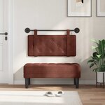 vidaXL Tête de lit suspendue Avec lumière LED Brun Brillant PU antique