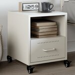 vidaXL Table de chevet blanc 36x39x43 5 cm acier