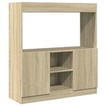 vidaXL Buffet haut chêne sonoma 92x33x100 cm bois d'ingénierie