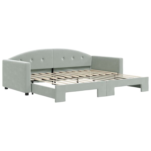 vidaXL Lit de jour avec gigogne sans matelas gris clair 90x200 cm