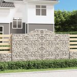 vidaXL Paniers à gabions arqués 7 Pièces 300x30x160/180 cm fer galvanisé