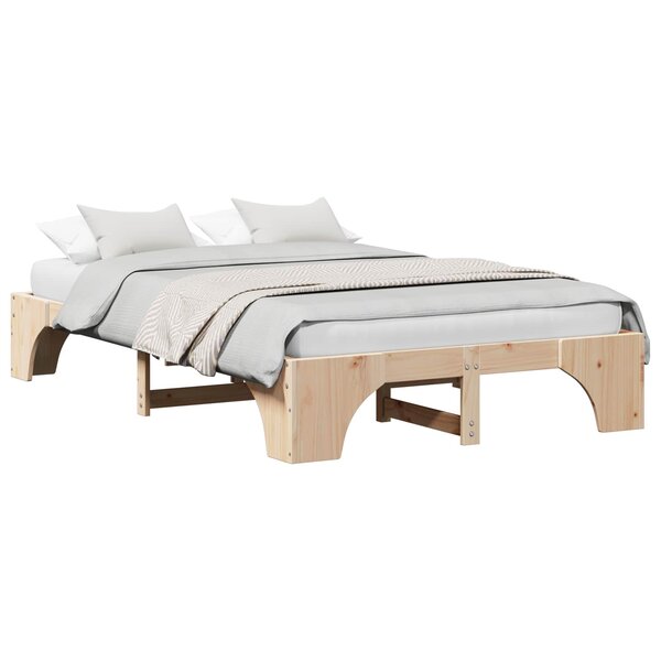 vidaXL Cadre de lit Naturel 120 x 200 cm Pin massif
