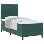 vidaXL Lit à ressorts avec tête de lit Vert foncé 90 x 190 cm Velours
