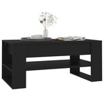 vidaXL Table basse noir 102x55x45 cm bois d'ingénierie
