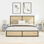 VidaXL Tables de chevet avec lumières LED 2Pièces sonoma gris 38x34x50 cm