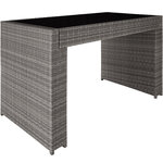 Tectake salon de jardin ibiza 6 places avec 2 sets de housses + housse de protection - gris