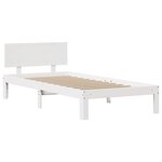 vidaXL Cadre de lit avec tête de lit sans matelas blanc 90x190 cm