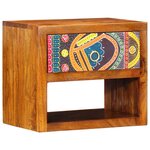 Table de chevet vidaXL 40x35x35 cm en bois massif d'acacia