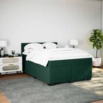 vidaXL Sommier à lattes de lit et matelas Vert foncé 160x200cm Velours
