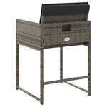 vidaXL Chaises de jardin avec coussins lot de 4 gris résine tressée