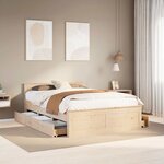 vidaXL Cadre de lit sans matelas avec tête de lit 140x190cm pin massif