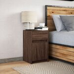 vidaXL Armoire de chevet et lumières LED chêne marron bois ingénierie