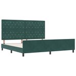 vidaXL Lit à ressorts avec tête de lit Vert foncé 200 x 200 cm Velours