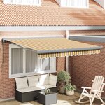 vidaXL Auvent Rétractable Multicolore 350 x 250 cm Tissu  Métal