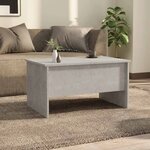 vidaXL Table basse gris béton 80x50x42 5 cm bois d'ingénierie