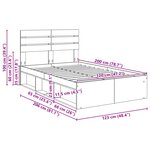 vidaXL Cadre de lit Gris Sonoma 120 x 200 cm Pin massif
