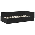 vidaXL Cadre de lit d'angle avec matelas Autre 2 Pièces Noir Velours