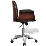 Fauteuil chaise siège de bureau luxe pivotant ergonomique avec accoudoir bois et noir 0502022