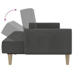 vidaXL Canapé-lit à 2 places gris foncé tissu