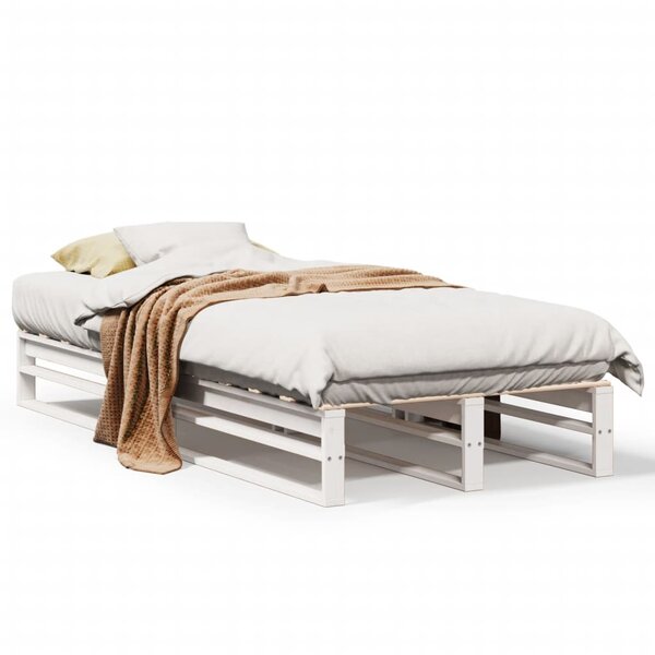 vidaXL Cadre de lit sans matelas blanc 90x190 cm bois de pin massif