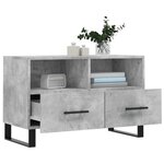 vidaXL Meuble TV Gris béton 80x36x50 cm Bois d'ingénierie