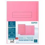 Paquet De 50 Chemises Imprimées 2 Rabats Super 210 - 24x32cm - Rose - X 5 - Exacompta