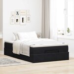 vidaXL Lit ottoman avec matelas noir 120x190 cm velours