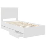 vidaXL Cadre de lit avec tiroir Blanc 90 x 200 cm Bois Ingénierie