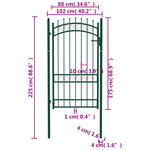 vidaXL Portail de clôture avec pointes Acier 100x175 cm Vert